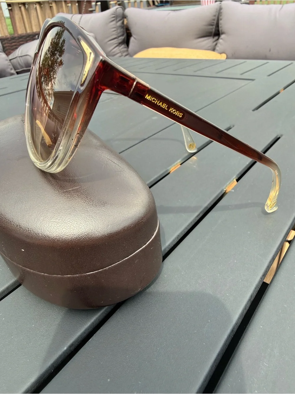 MICHAEL Michael Kors Montrose Sunglass Temple Arm in Deep Brown